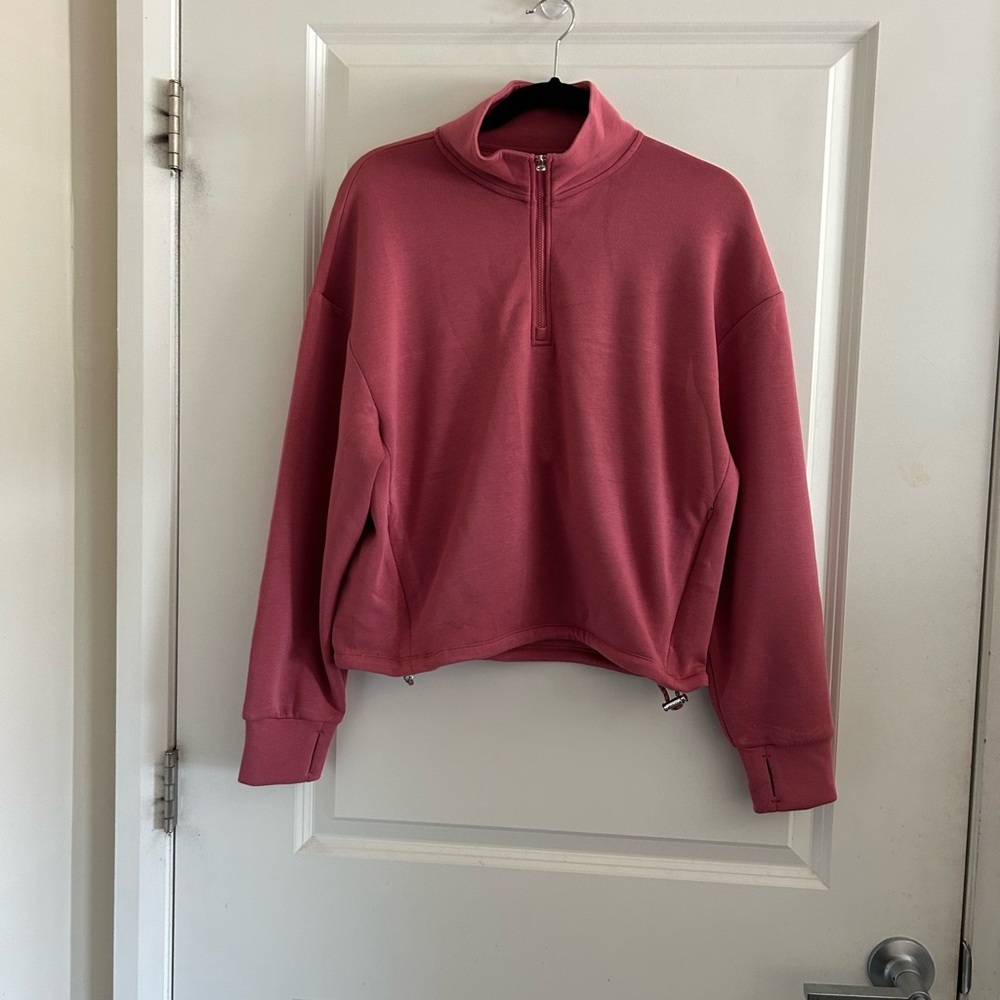Varley Dusty Rose Half-Zip Turtleneck Pullover